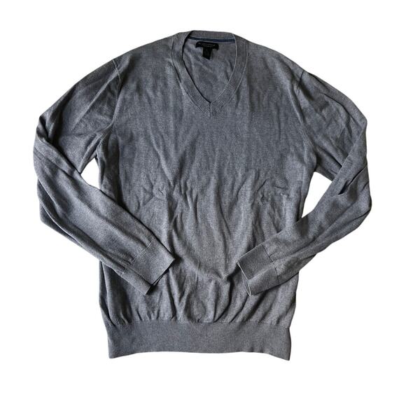 Banana Republic Men's Gray Cotton Cashmere Pullover V Neck Sweater | XL - Picture 1 of 5